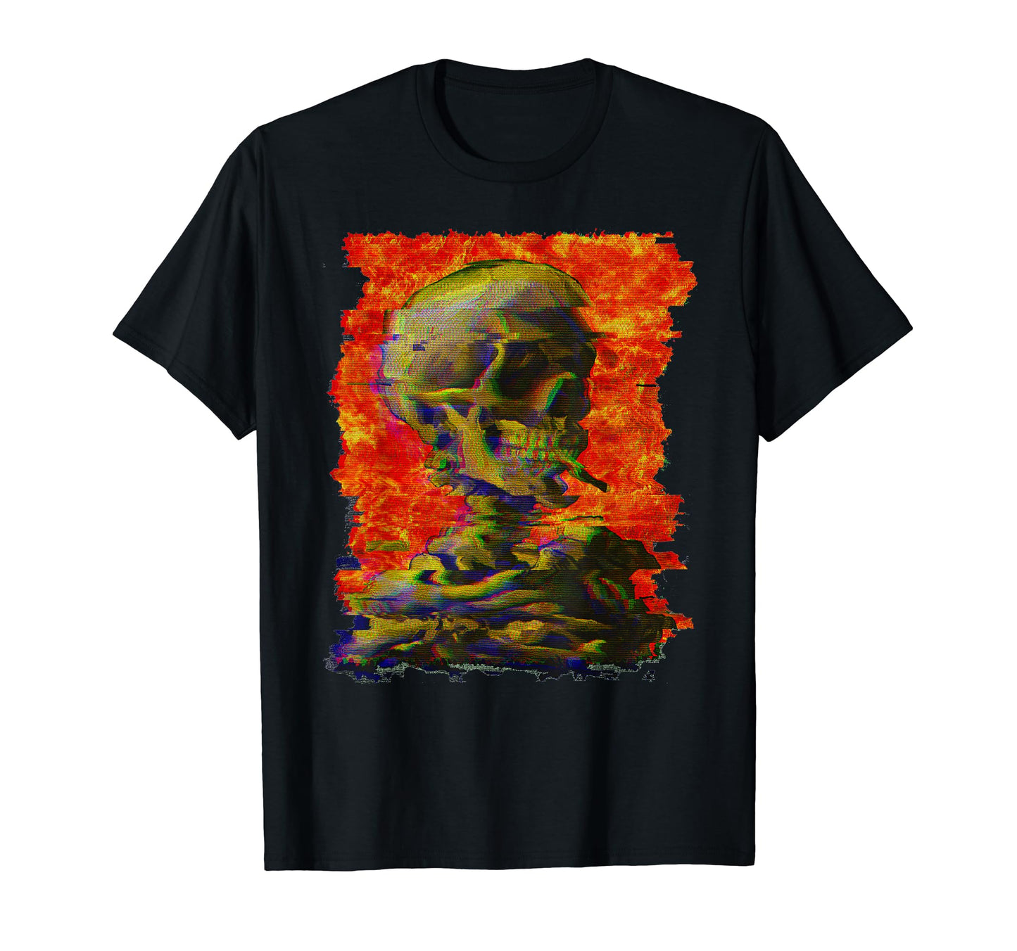 Van Gogh Skull Vaporwave Aesthetic T-Shirt - Custom Art Print Unisex - T-Shirt, Sweatshirt, Hoodie