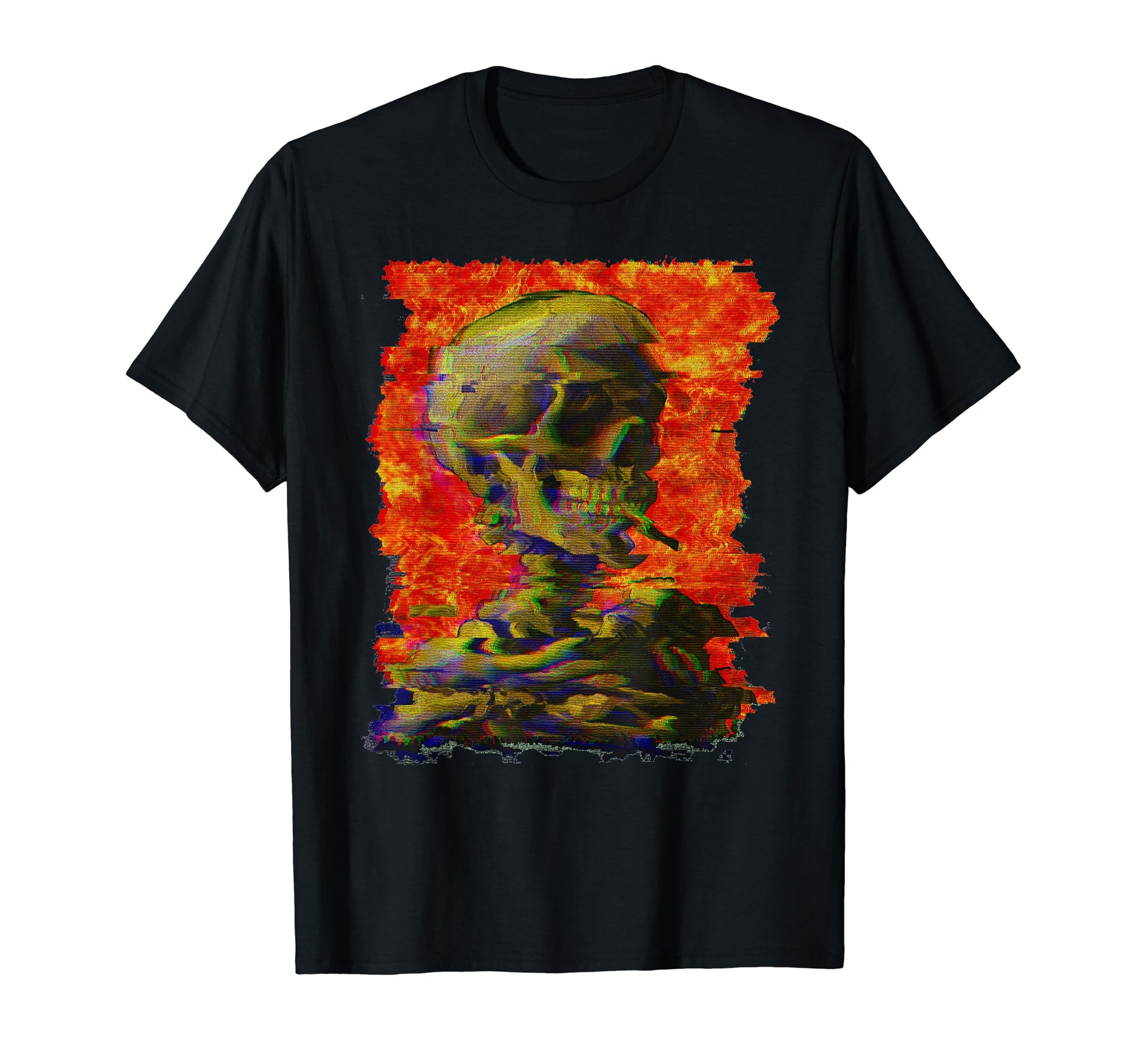 Van Gogh Skull Vaporwave Aesthetic T-Shirt - Custom Art Print Unisex - T-Shirt, Sweatshirt, Hoodie