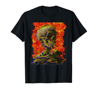 Van Gogh Skull Vaporwave Aesthetic T-Shirt - Custom Art Print Unisex - T-Shirt, Sweatshirt, Hoodie