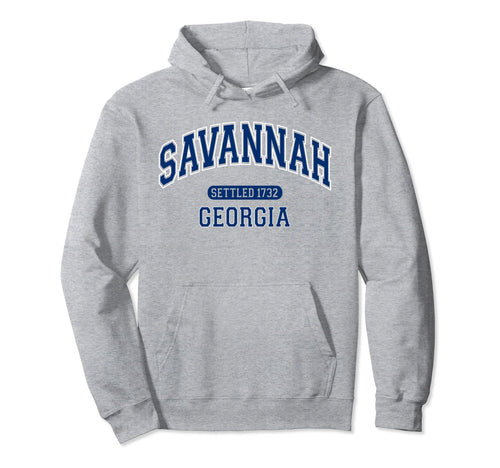 Savannah Georgia Sports Varsity Blue Hoodie - Trendy Graphic for Adults - T-Shirt, Sweatshirt, Hoodie