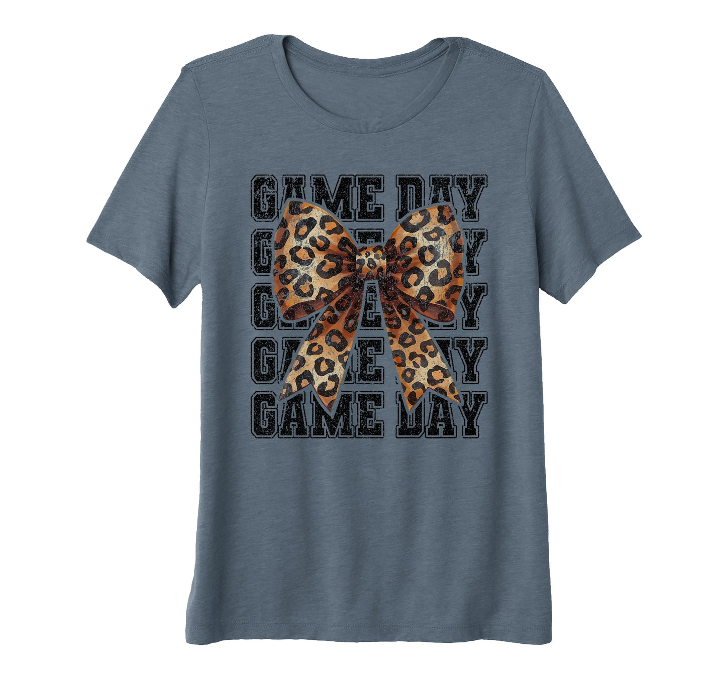 Leopard Bow Block Varsity Mom T-Shirt - Casual Everyday Wear Men Women - T-Shirt, Sweatshirt, Hoodie