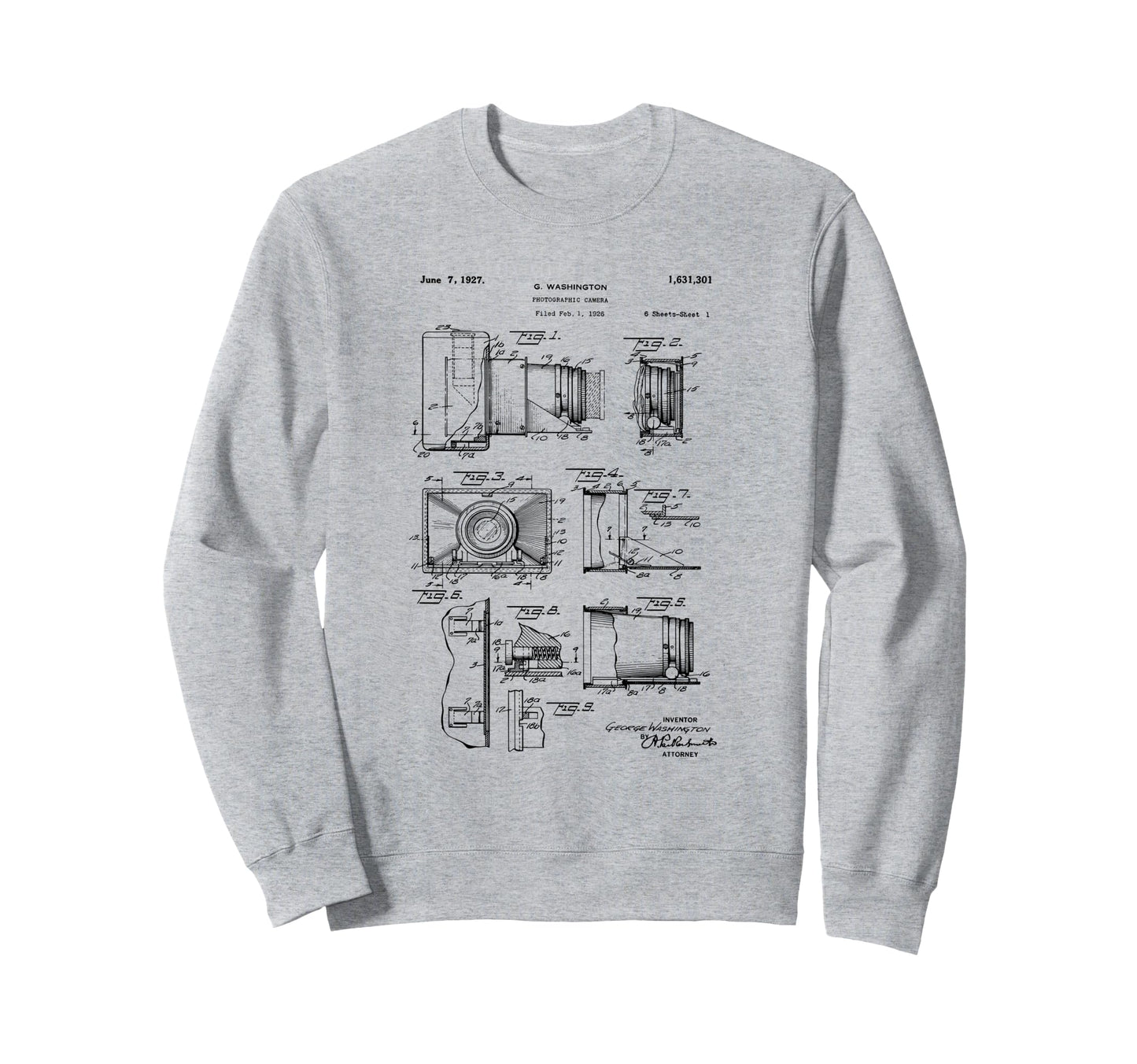 Camera Photographic Patent 1927 Sweatshirt - Aesthetic Graphic Men Women - T-Shirt, Sweatshirt, Hoodie