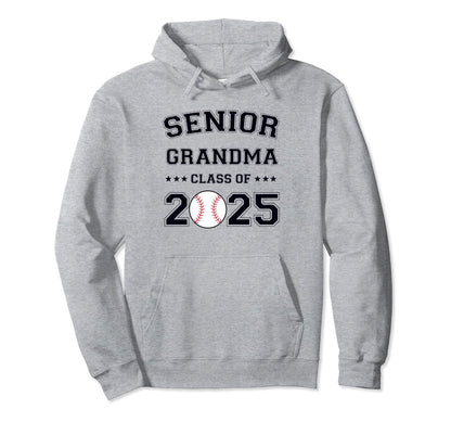 Class 2025 Baseball Grandma Senior Hoodie - Trendy Graphic for Adults - T-Shirt, Sweatshirt, Hoodie