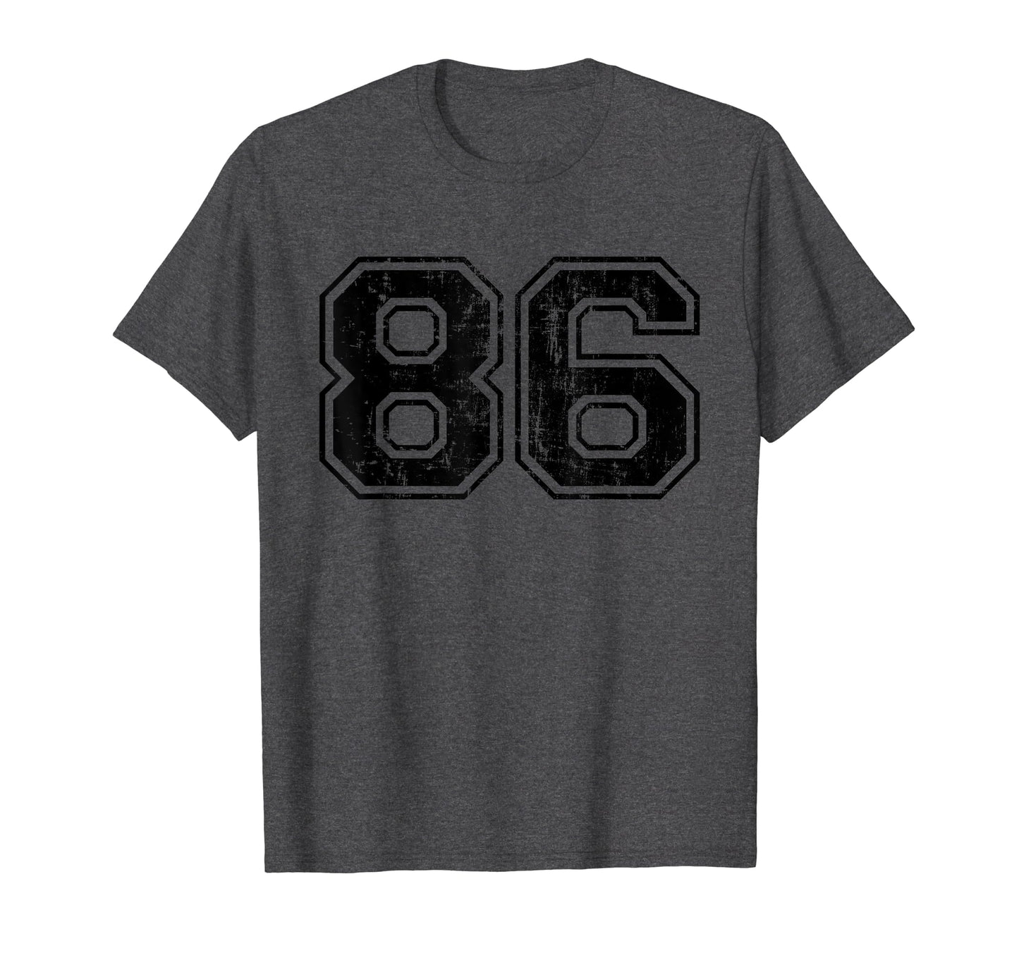 Number 86 Varsity Distressed Sport T-Shirt - Fun Novelty Design Men Women - T-Shirt, Sweatshirt, Hoodie