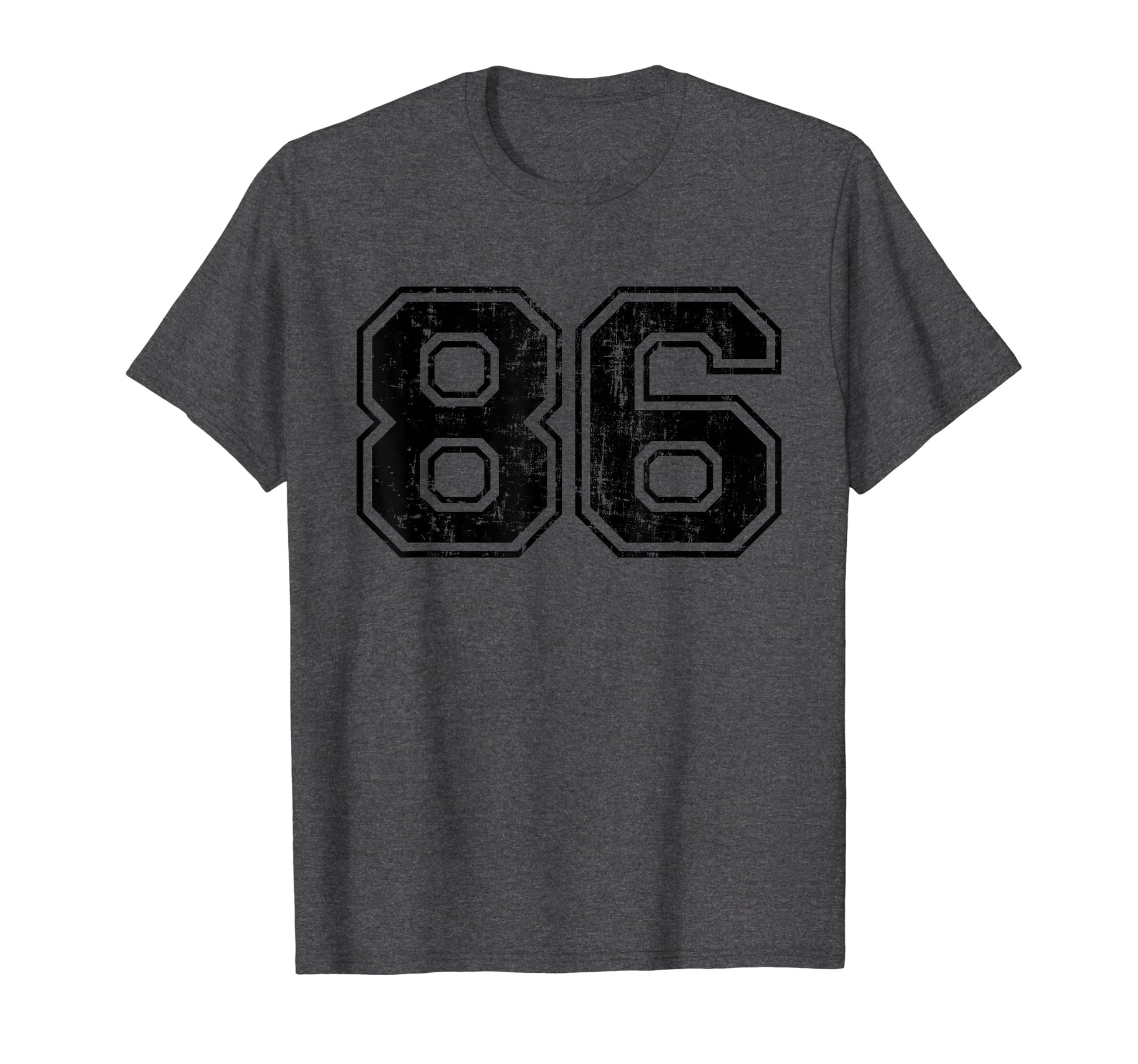 Number 86 Varsity Distressed Sport T-Shirt - Fun Novelty Design Men Women - T-Shirt, Sweatshirt, Hoodie
