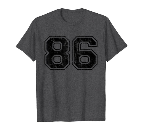 Number 86 Varsity Distressed Sport T-Shirt - Fun Novelty Design Men Women - T-Shirt, Sweatshirt, Hoodie