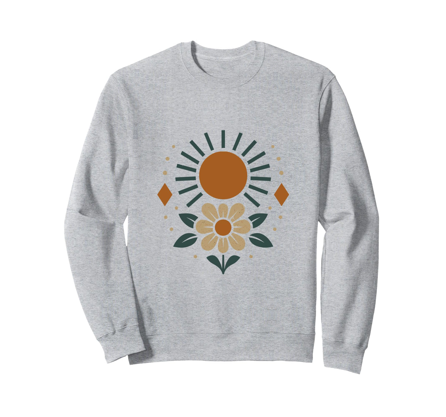 Sun And Flower Geometric Nature Sweatshirt - Trendy Graphic Men Women - T-Shirt, Sweatshirt, Hoodie