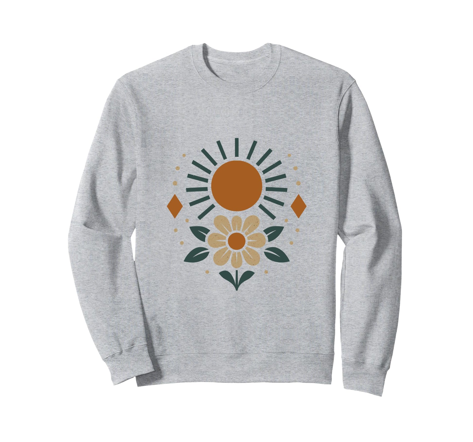 Sun And Flower Geometric Nature Sweatshirt - Trendy Graphic Men Women - T-Shirt, Sweatshirt, Hoodie