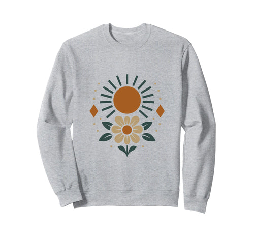 Sun And Flower Geometric Nature Sweatshirt - Trendy Graphic Men Women - T-Shirt, Sweatshirt, Hoodie