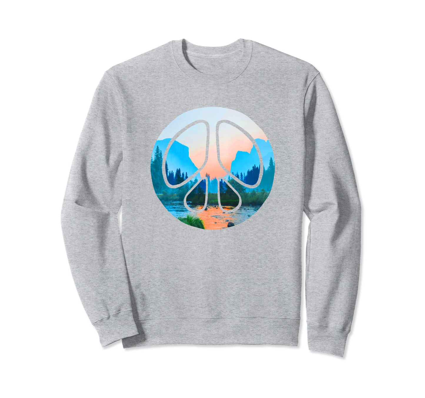 Yosemite National Park Peace Sign Sweatshirt - Minimalist Print Men Women - T-Shirt, Sweatshirt, Hoodie