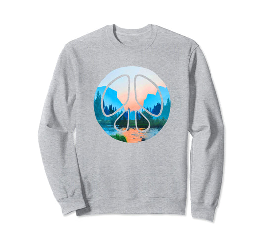 Yosemite National Park Peace Sign Sweatshirt - Minimalist Print Men Women - T-Shirt, Sweatshirt, Hoodie