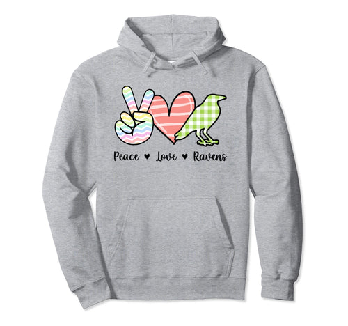 Peace Love Ravens Caro Hoodie - Unique Graphic Unisex - T-Shirt, Sweatshirt, Hoodie