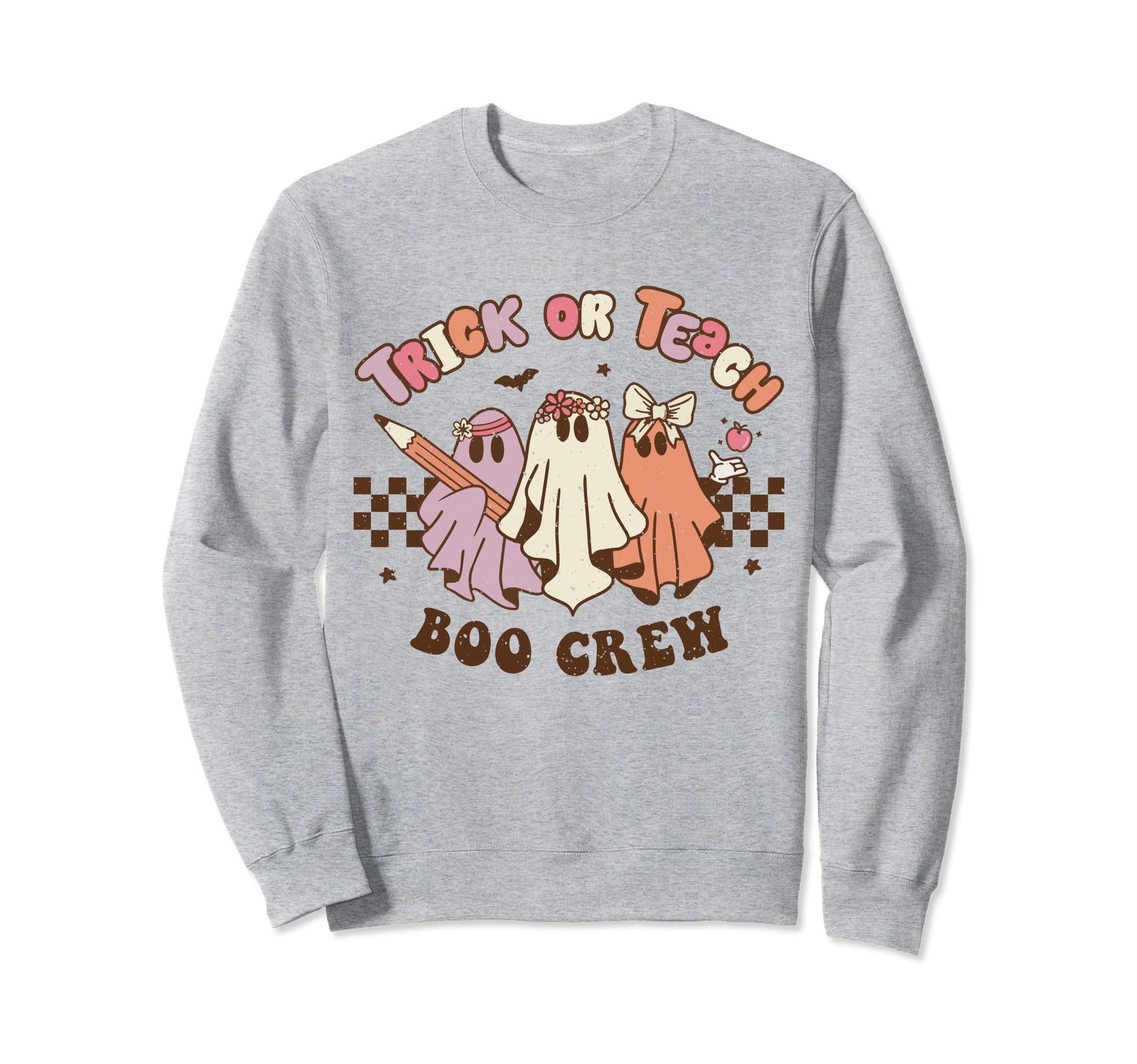 Trick Or Teach Boo Crew Sweatshirt - Casual Everyday Wear for Adults - T-Shirt, Sweatshirt, Hoodie
