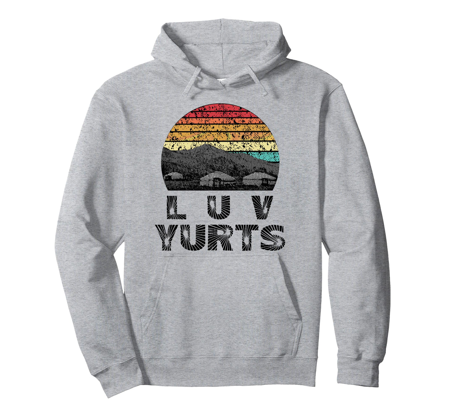 Luv Yurts Love Camping Funny Tents Hoodie - Novelty Apparel for Adults - T-Shirt, Sweatshirt, Hoodie