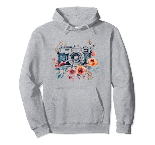 Photographer Camera Flowers Photography Hoodie - Custom Art Print Unisex - T-Shirt, Sweatshirt, Hoodie
