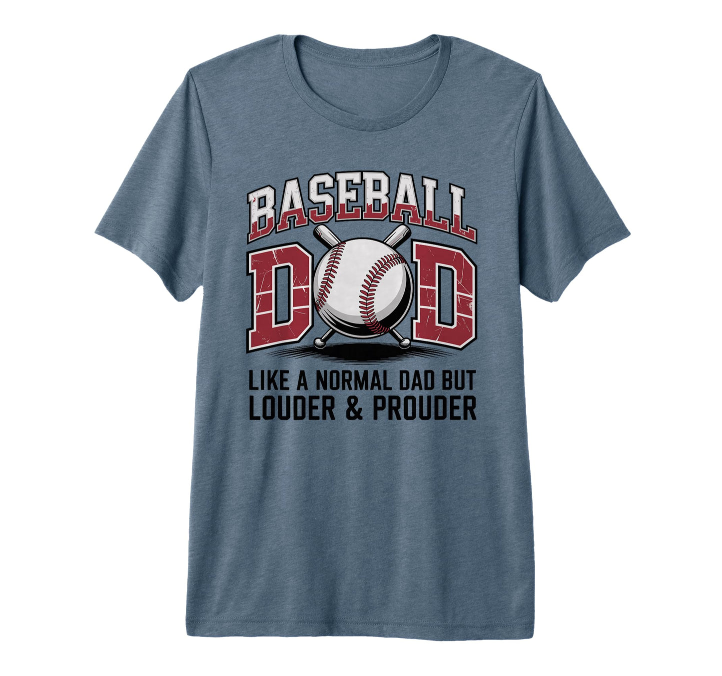 Mens Baseball Dad Like Normal Dad But T-Shirt - Custom Art Print Unisex - T-Shirt, Sweatshirt, Hoodie