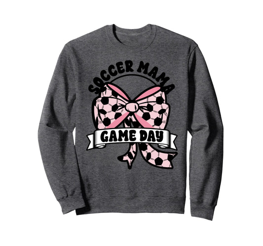 Soccer Mama Coquette Bow Game Day Sweatshirt - Novelty Apparel Men Women - T-Shirt, Sweatshirt, Hoodie