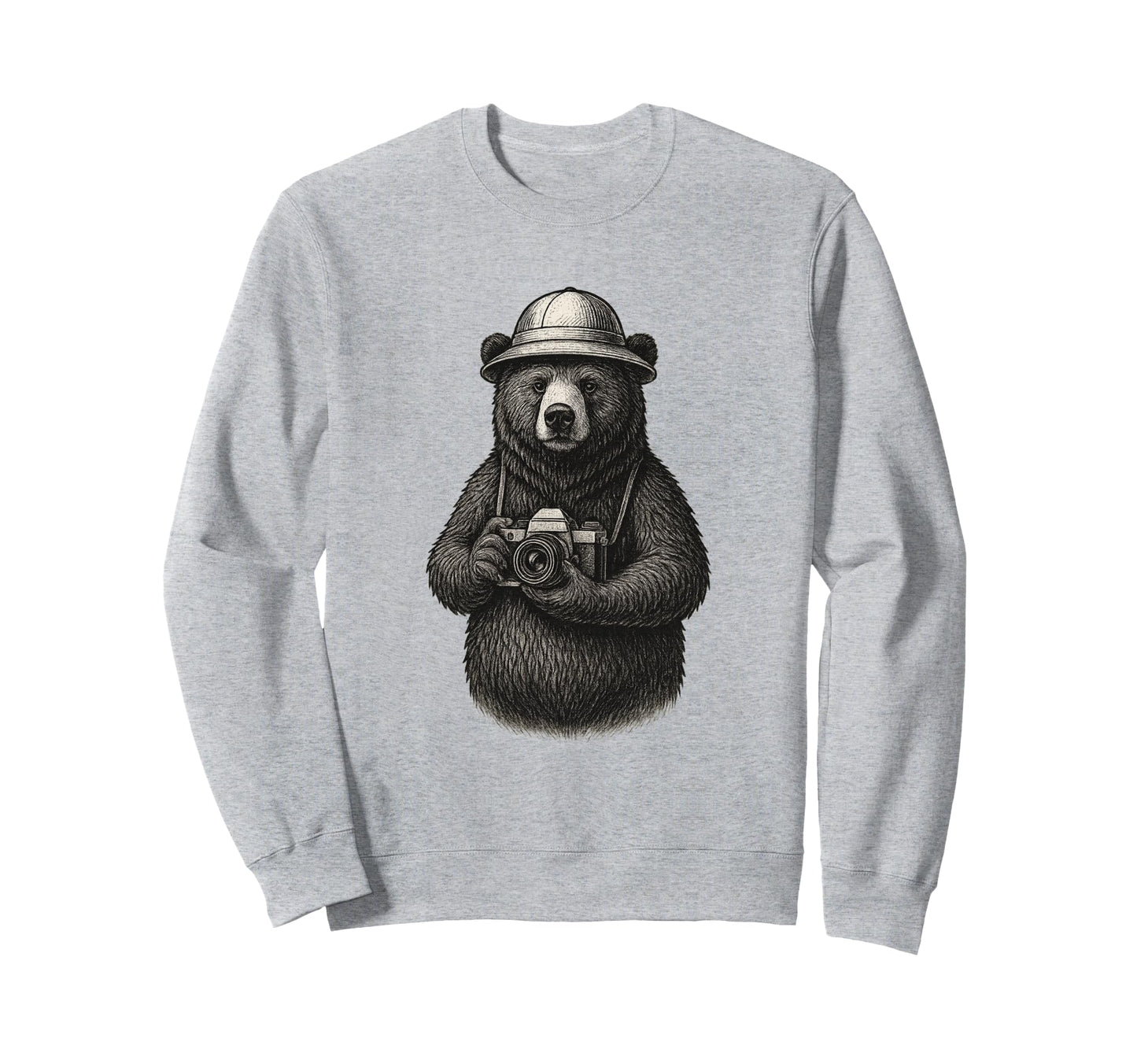 Explorer Bear Camera Adventure Sweatshirt - Trendy Graphic Men Women - T-Shirt, Sweatshirt, Hoodie