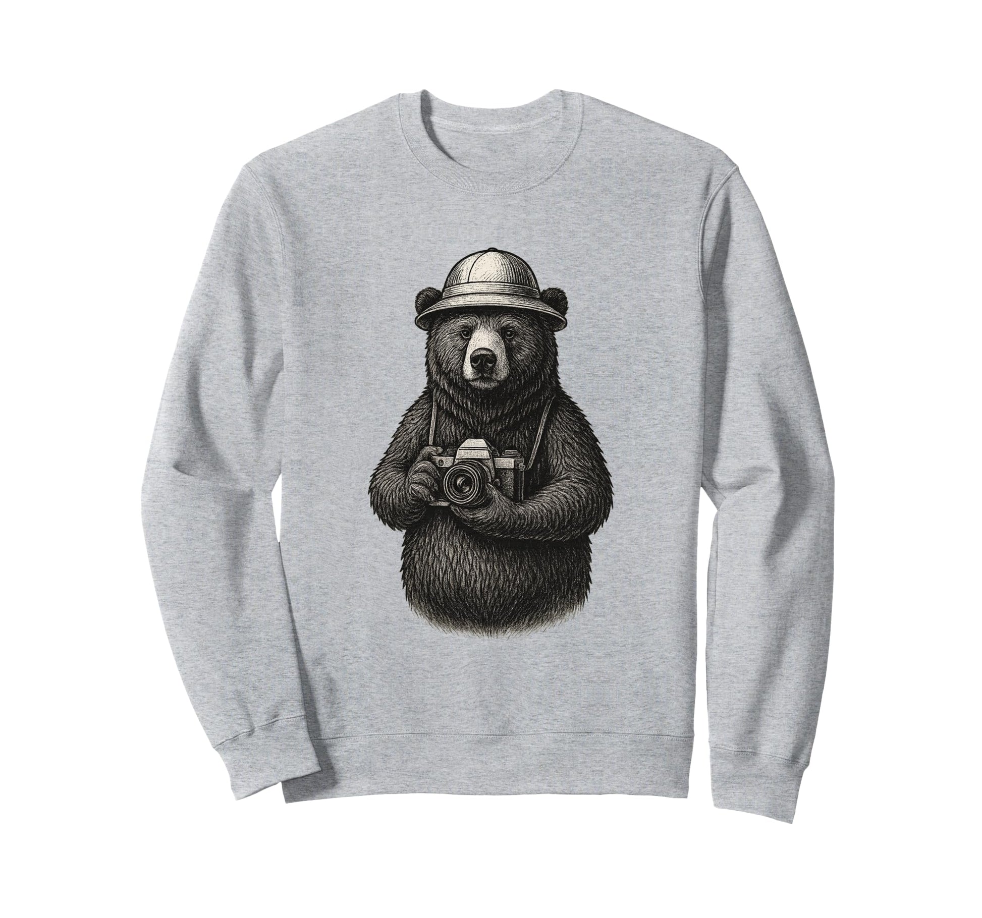 Explorer Bear Camera Adventure Sweatshirt - Trendy Graphic Men Women - T-Shirt, Sweatshirt, Hoodie