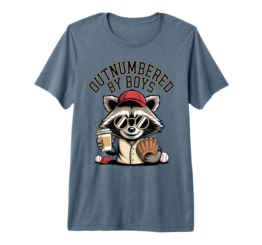 Outnumbered Baseball Funny Raccoon T-Shirt - Custom Art Print Men Women - T-Shirt, Sweatshirt, Hoodie