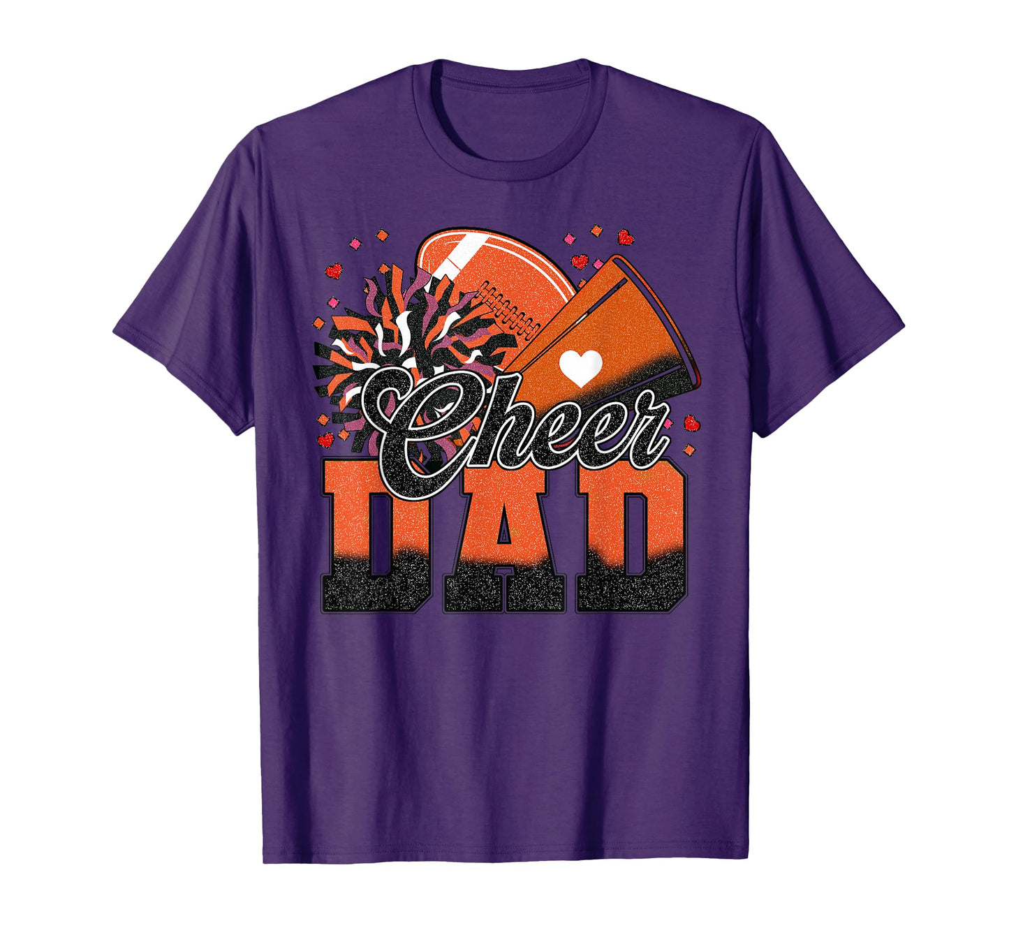 Orange Football Cheer Dad Cheerleader T-Shirt - Unique Graphic Unisex - T-Shirt, Sweatshirt, Hoodie
