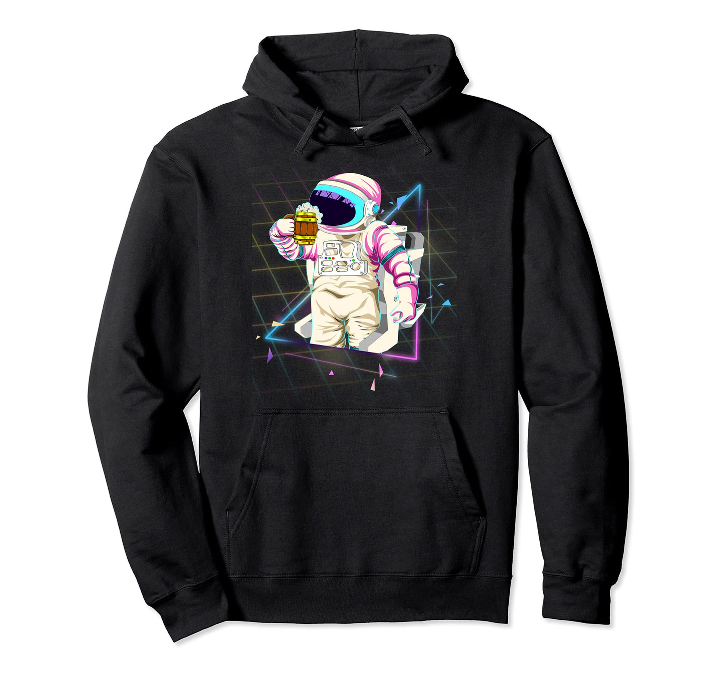 Synthwave Funny Beer Drinking Space Hoodie - Minimalist Print Men Women - T-Shirt, Sweatshirt, Hoodie