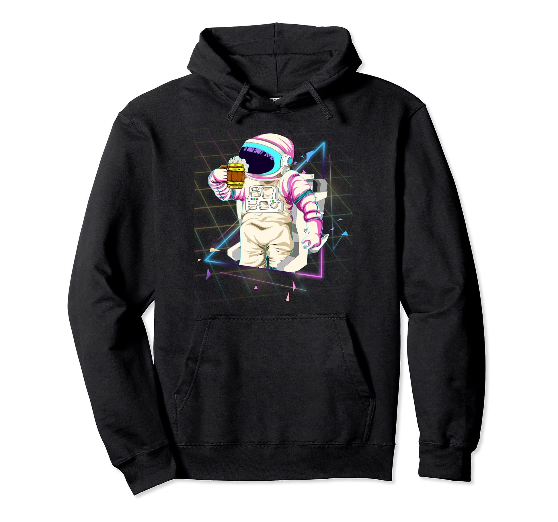 Synthwave Funny Beer Drinking Space Hoodie - Minimalist Print Men Women - T-Shirt, Sweatshirt, Hoodie