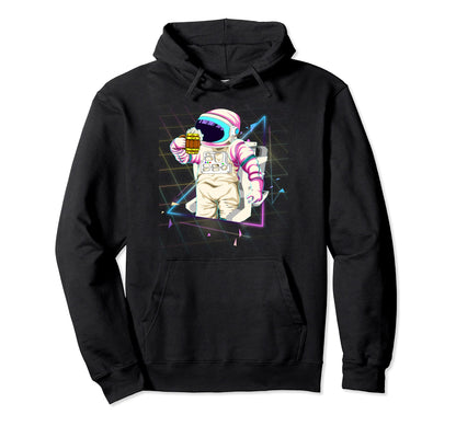 Synthwave Funny Beer Drinking Space Hoodie - Minimalist Print Men Women - T-Shirt, Sweatshirt, Hoodie
