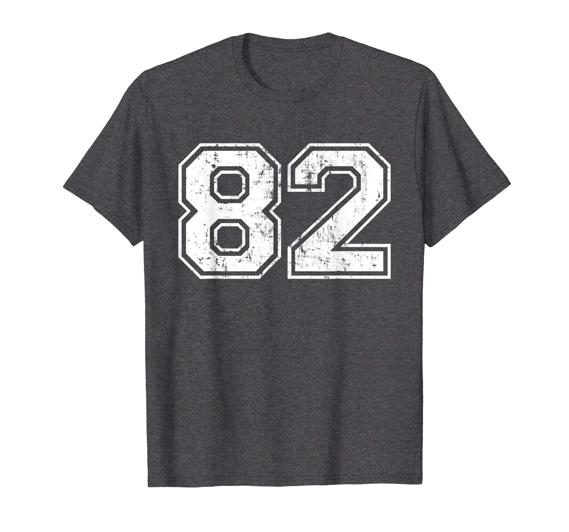 Number 82 Varsity Distressed Sports T-Shirt - Streetwear Style Men Women - T-Shirt, Sweatshirt, Hoodie