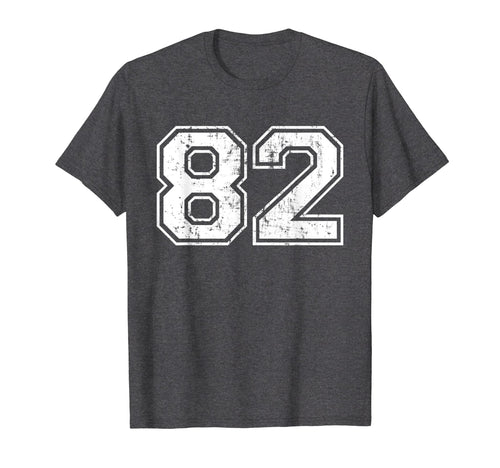 Number 82 Varsity Distressed Sports T-Shirt - Streetwear Style Men Women - T-Shirt, Sweatshirt, Hoodie