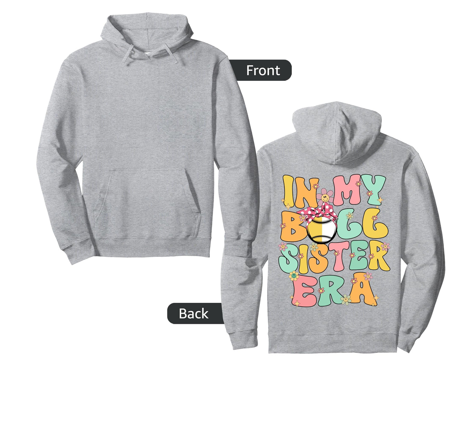 My Ball Sister Era Groovy Baseball Hoodie - Minimalist Print Unisex - T-Shirt, Sweatshirt, Hoodie