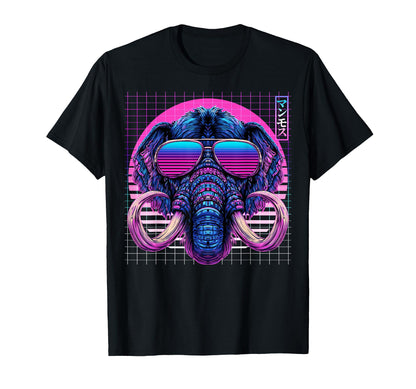 Mammoth Sunglasses Woolly Vaporwave T-Shirt - Custom Art Print Unisex - T-Shirt, Sweatshirt, Hoodie
