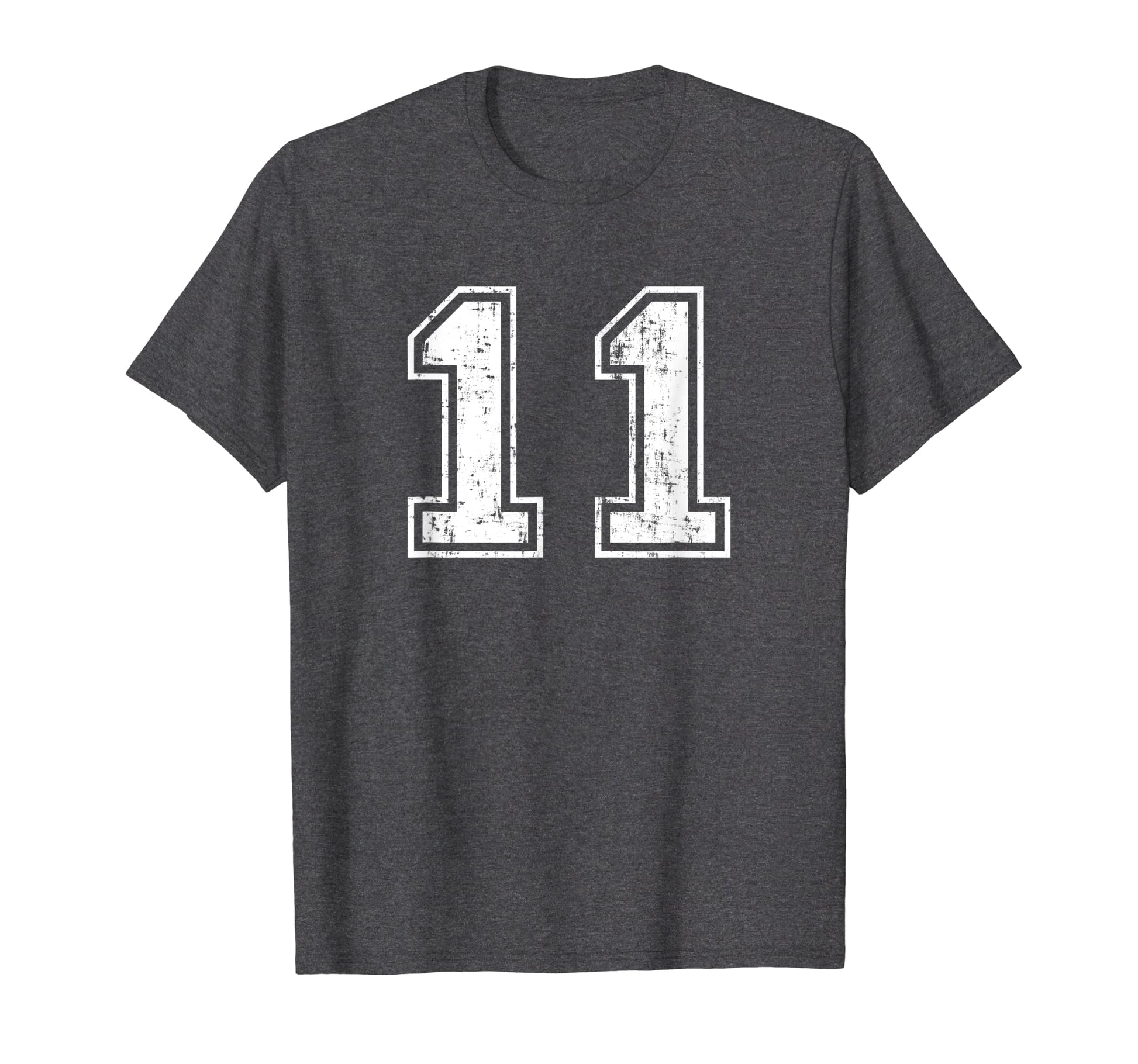 Number 11 Varsity Distressed Sports Team T-Shirt - Graphic Print Men Women - T-Shirt, Sweatshirt, Hoodie