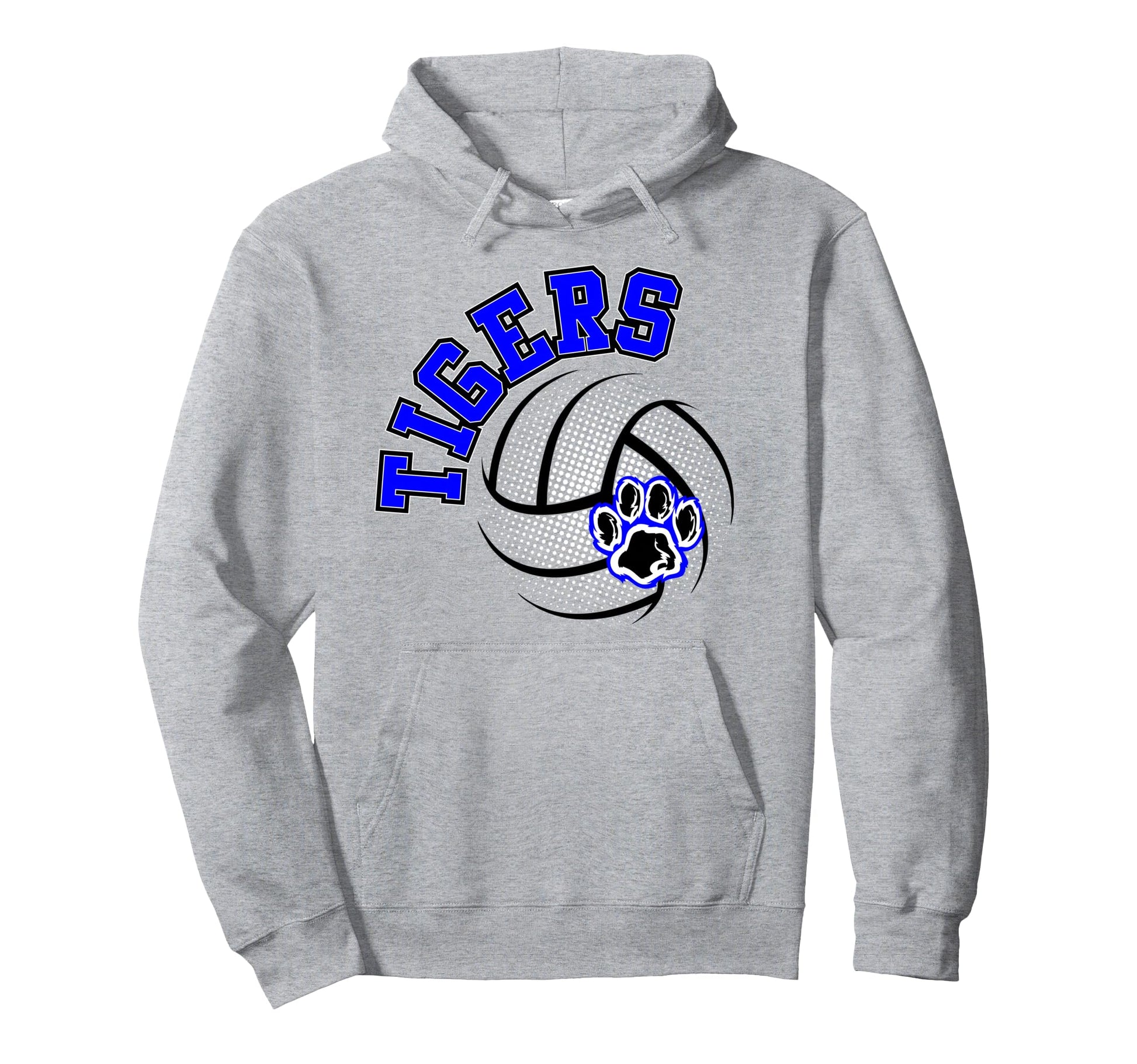 Tigers Volleyball Mom School Spirit Hoodie - Unique Graphic for Adults - T-Shirt, Sweatshirt, Hoodie