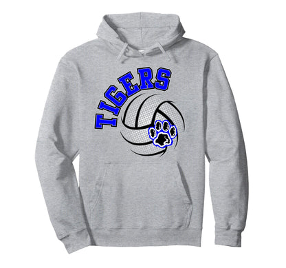 Tigers Volleyball Mom School Spirit Hoodie - Unique Graphic for Adults - T-Shirt, Sweatshirt, Hoodie