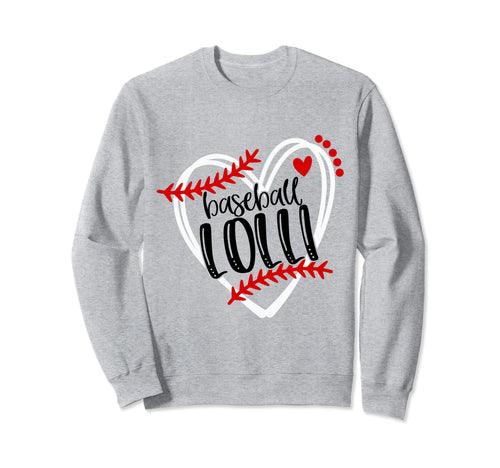 Baseball Lolli Distressed Heart Laces Sweatshirt - Unique Graphic Unisex - T-Shirt, Sweatshirt, Hoodie