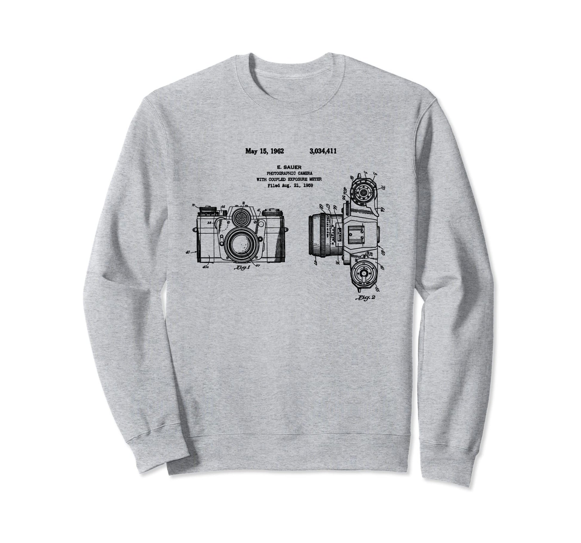 Camera Blueprint Patent Photography Sweatshirt - Unique Graphic Unisex - T-Shirt, Sweatshirt, Hoodie