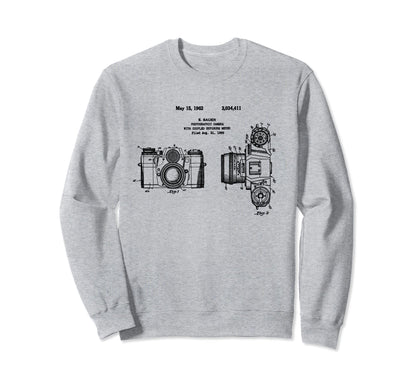 Camera Blueprint Patent Photography Sweatshirt - Unique Graphic Unisex - T-Shirt, Sweatshirt, Hoodie