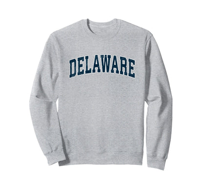 Delaware Varsity Sports Navy Text Sweatshirt - Trendy Graphic Unisex - T-Shirt, Sweatshirt, Hoodie
