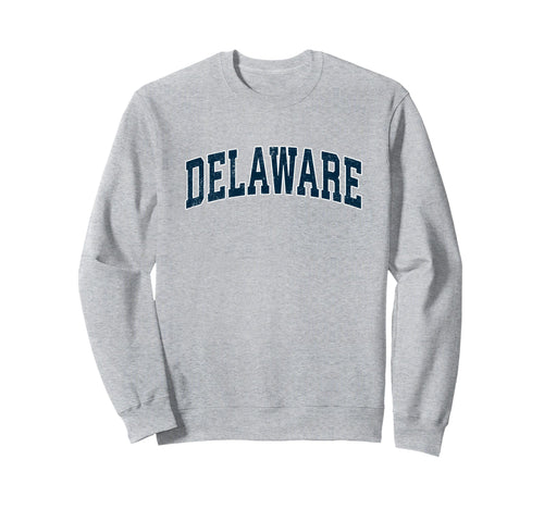 Delaware Varsity Sports Navy Text Sweatshirt - Trendy Graphic Unisex - T-Shirt, Sweatshirt, Hoodie