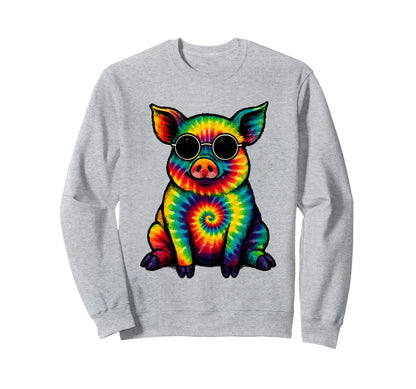 Hippie Boho Pig Tie Dye 60 S 70 S Sweatshirt - Novelty Apparel Unisex - T-Shirt, Sweatshirt, Hoodie