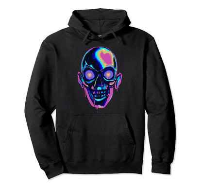 Skull Vaperwave Aesthetic Hoodie - Trendy Graphic Men Women - T-Shirt, Sweatshirt, Hoodie