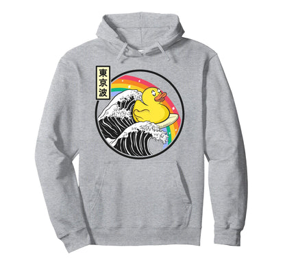 Rubber Duck Surfing Kanagawa Wave Hoodie - Casual Everyday Wear for Adults - T-Shirt, Sweatshirt, Hoodie
