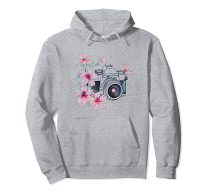 Photographer Camera Flowers Photography Hoodie - Graphic Print for Adults - T-Shirt, Sweatshirt, Hoodie