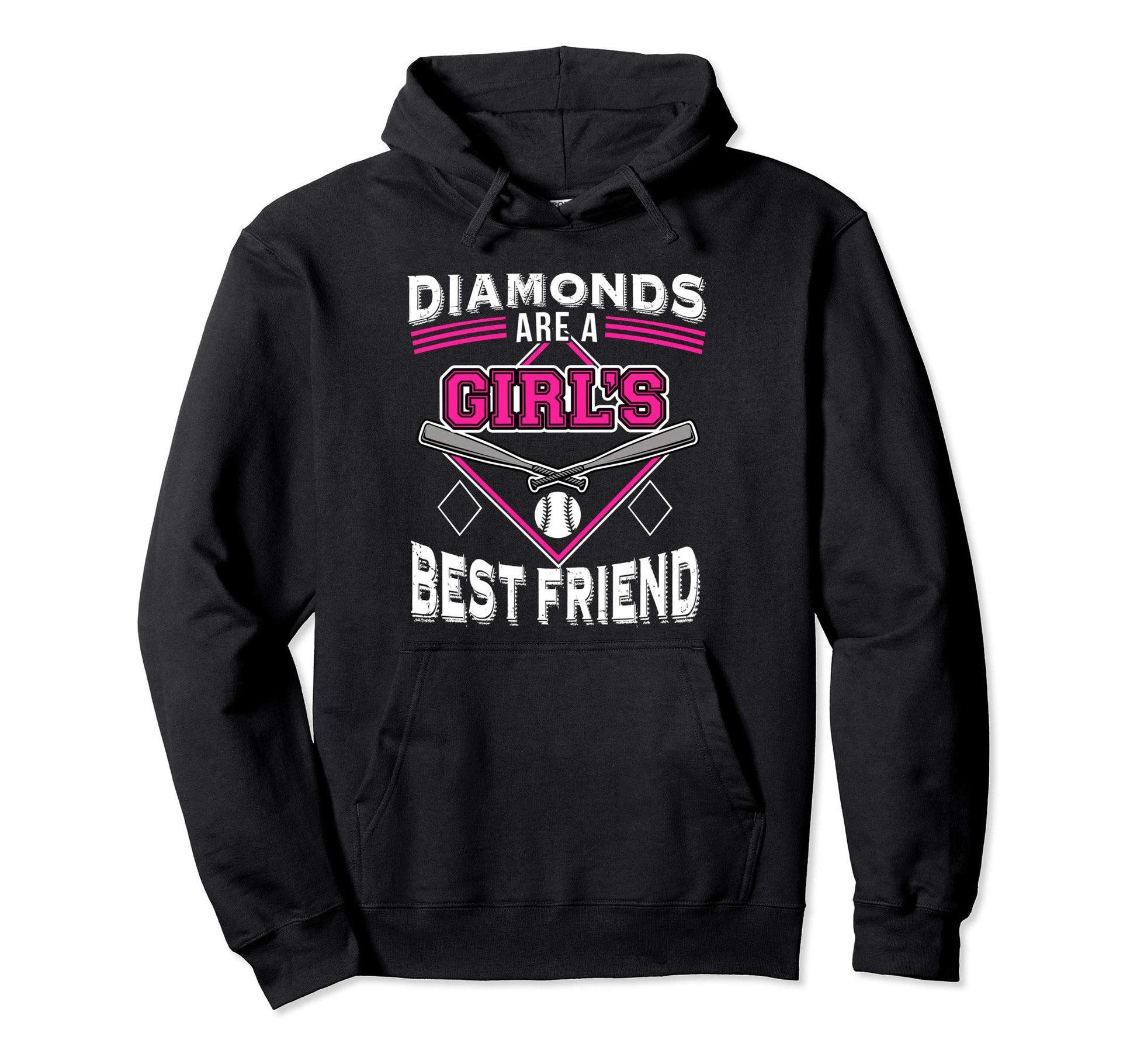 Funny Softball Diamonds Are Best Friend Hoodie - Aesthetic Graphic Unisex - T-Shirt, Sweatshirt, Hoodie