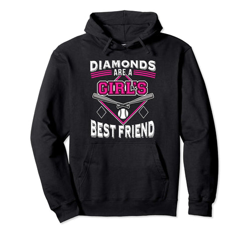 Funny Softball Diamonds Are Best Friend Hoodie - Aesthetic Graphic Unisex - T-Shirt, Sweatshirt, Hoodie