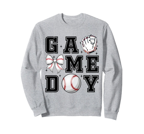 Baseball Coquette Bow Gameday Sweatshirt - Aesthetic Graphic Men Women - T-Shirt, Sweatshirt, Hoodie