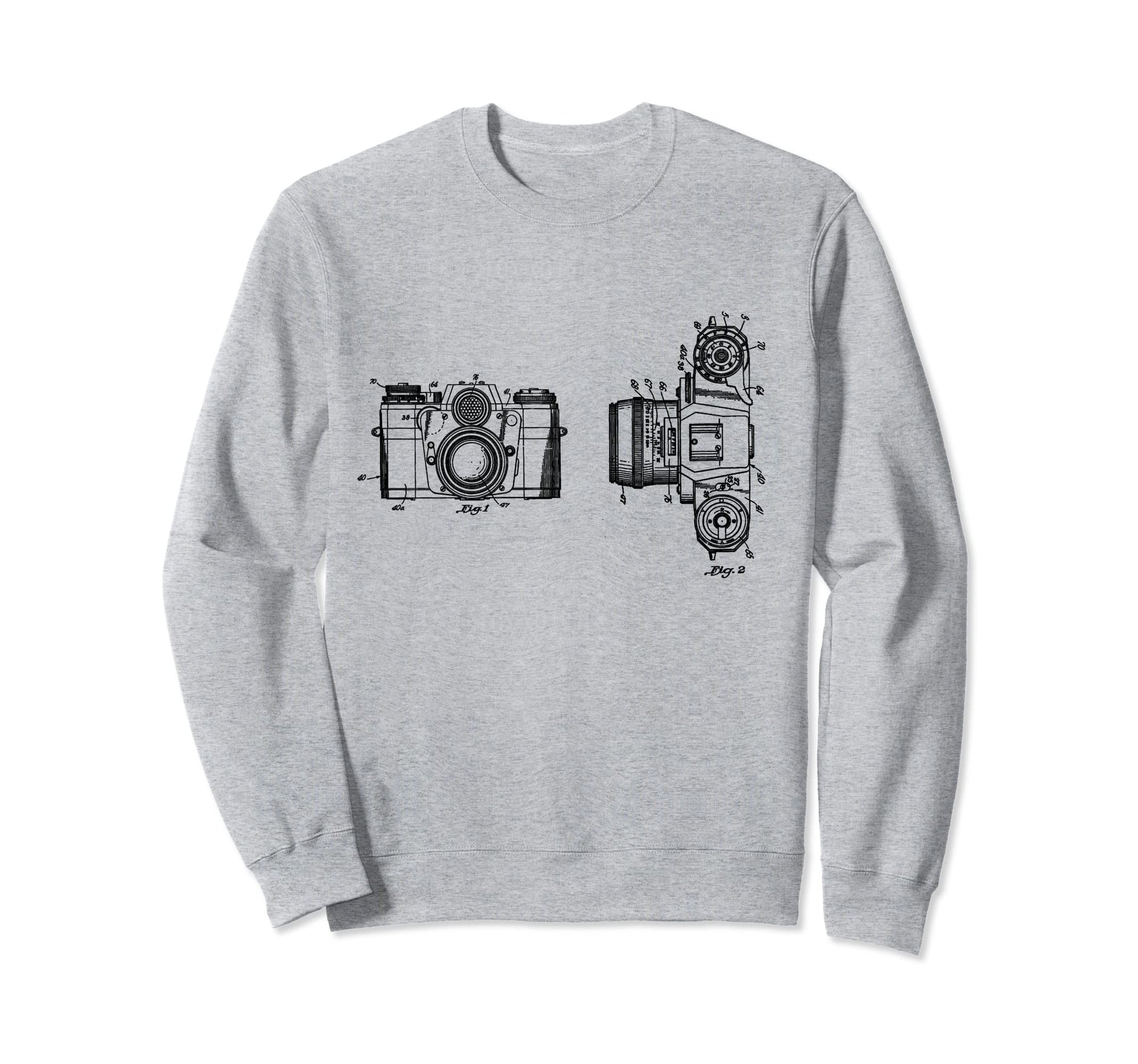 Camera Blueprint Patent Sweatshirt - Custom Art Print Men Women - T-Shirt, Sweatshirt, Hoodie