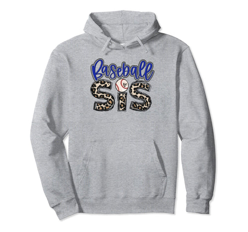Baseball Sister Leopart Baseball Hoodie - Fun Novelty Design for Adults - T-Shirt, Sweatshirt, Hoodie
