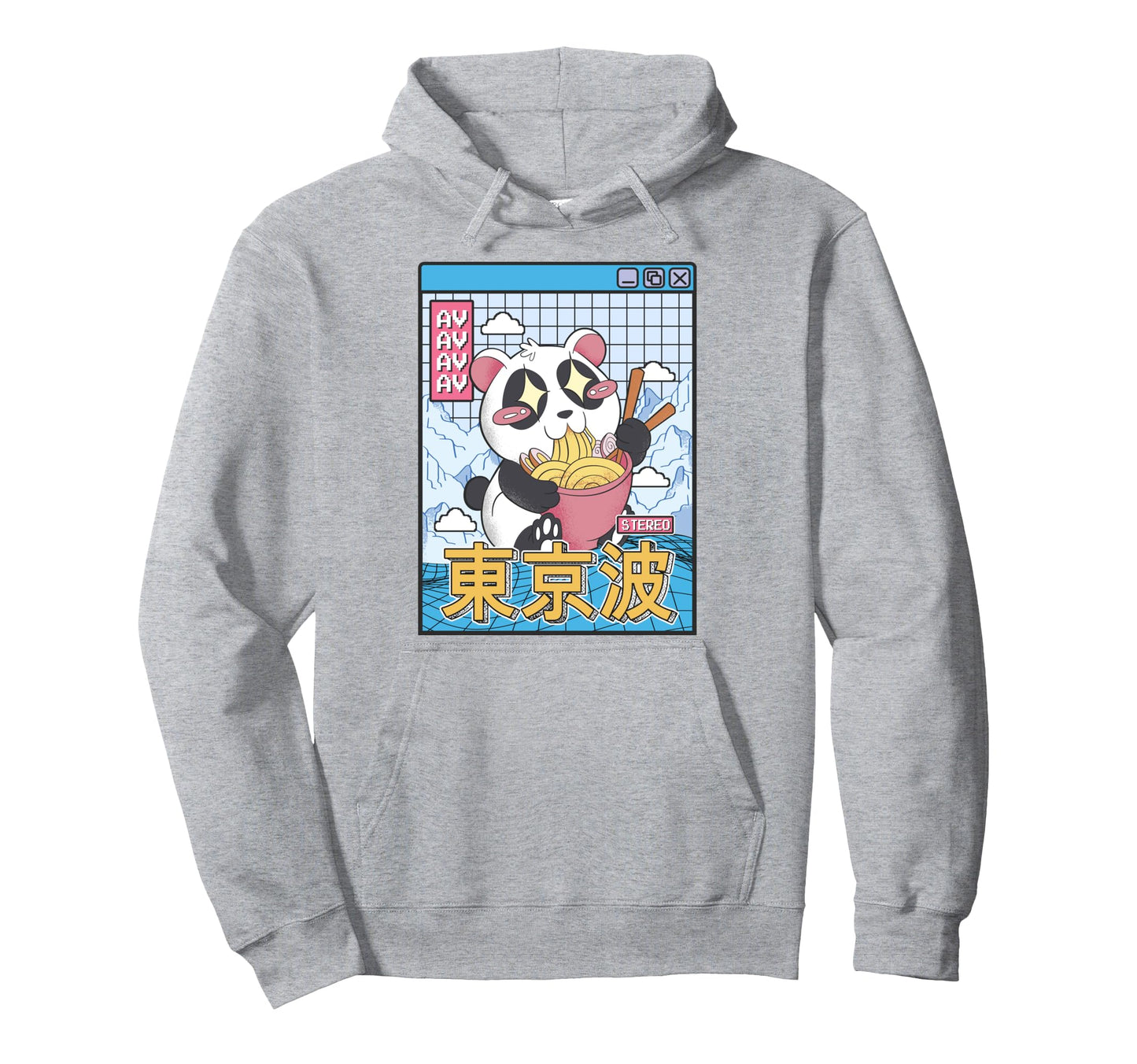 Panda Bear Ramen Japanese Kawaii Hoodie - Custom Art Print for Adults - T-Shirt, Sweatshirt, Hoodie
